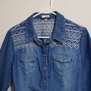 BONGO – Vtg Embroidered Western Denim - L